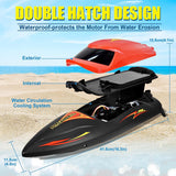 Hosim Brushless RC Boat, Fast Remote Control Boats 2.4GHz Racing Boat with LED Lights for Seas, Pools & Lakes, Speed Boat Toy