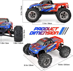 Hosim Ferngesteuertes Auto, 1:16 RC Offroad LKW mit 40km/h, 4WD Spielzeug Crawler für Kinder Und Erwachsene (9135H, Rot)