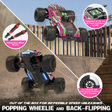 Hosim 1:14 RC Cars for Adults,40+ KPH Fast High Speed Hobby Electric 4X4 Off-Road Jumping Remote Control RC Trucks,Waterproof Toy Crawler Electric Vehicle Car Gift for Boys Children(Red)