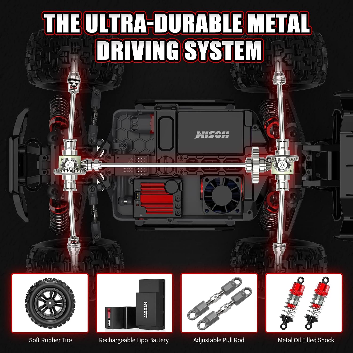 Hosim 1:16 Brushless RC Car High Speed Remote Control Car RC Monster Truck All Terrain Off-Road Waterproof for Adult  Kids