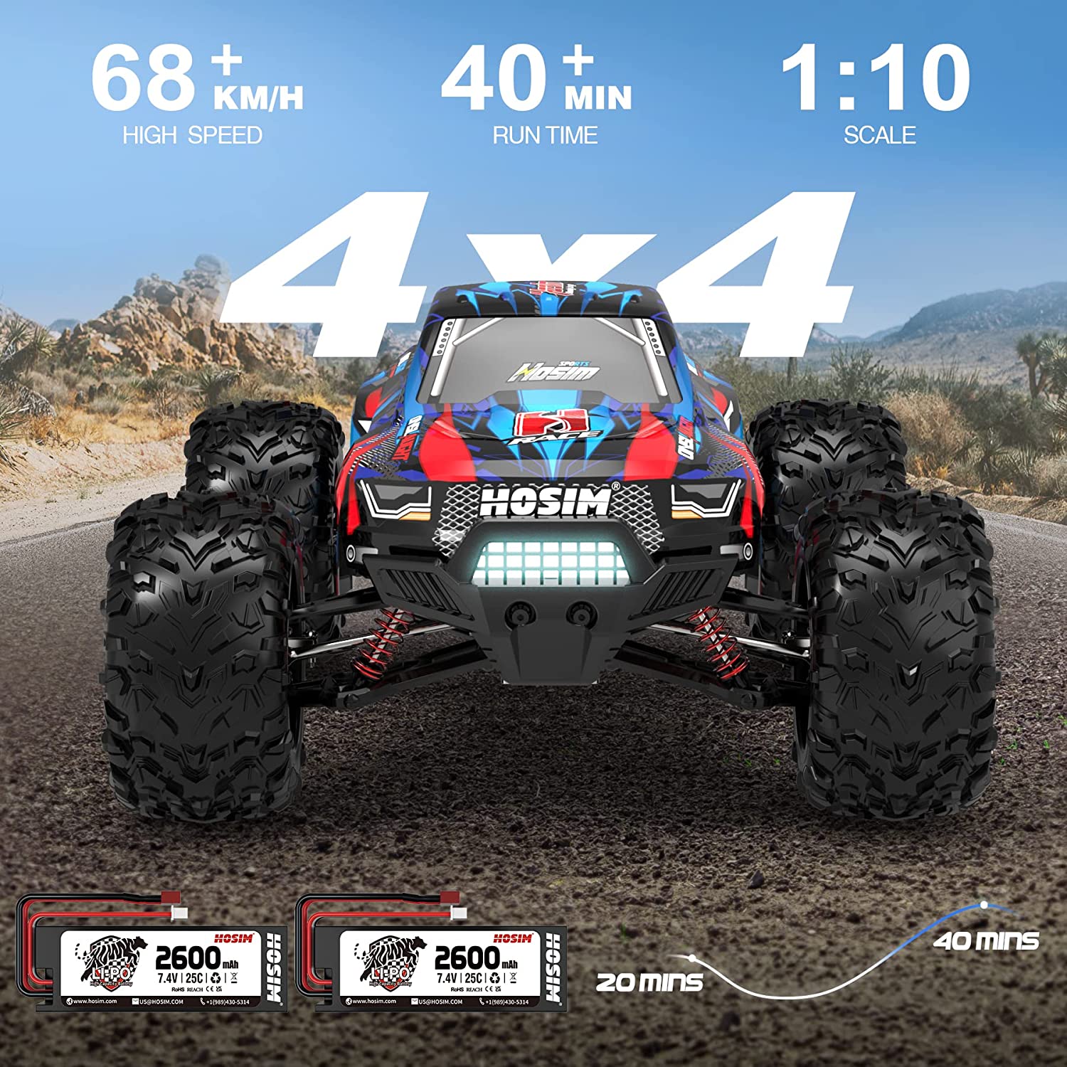 Hosim 1:10 Brushless RC Car Monster Truck Remote Contol Car 4WD Off Road Drift Racing Car