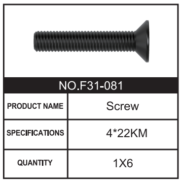 RC Car Screw F31-081 Accessory Spare Parts for 1:8 M33