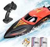 Hosim Brushless RC Boat, Fast Remote Control Boats 2.4GHz Racing Boat with LED Lights for Seas, Pools & Lakes, Speed Boat Toy