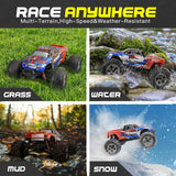 Hosim Ferngesteuertes Auto, 1:16 RC Offroad LKW mit 40km/h, 4WD Spielzeug Crawler für Kinder Und Erwachsene (9135H, Rot)