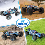 Hosim 1:10 Brushless RC Auto, 4WD 68+ km/h Ferngesteuertes Auto Erwachsene,  Hobby-Grade RC Offroad LKW Kinder (Blau, X07)