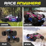 Hosim 1:14 RC Cars for Adults,40+ KPH Fast High Speed Hobby Electric 4X4 Off-Road Jumping Remote Control RC Trucks,Waterproof Toy Crawler Electric Vehicle Car Gift for Boys Children(Red)