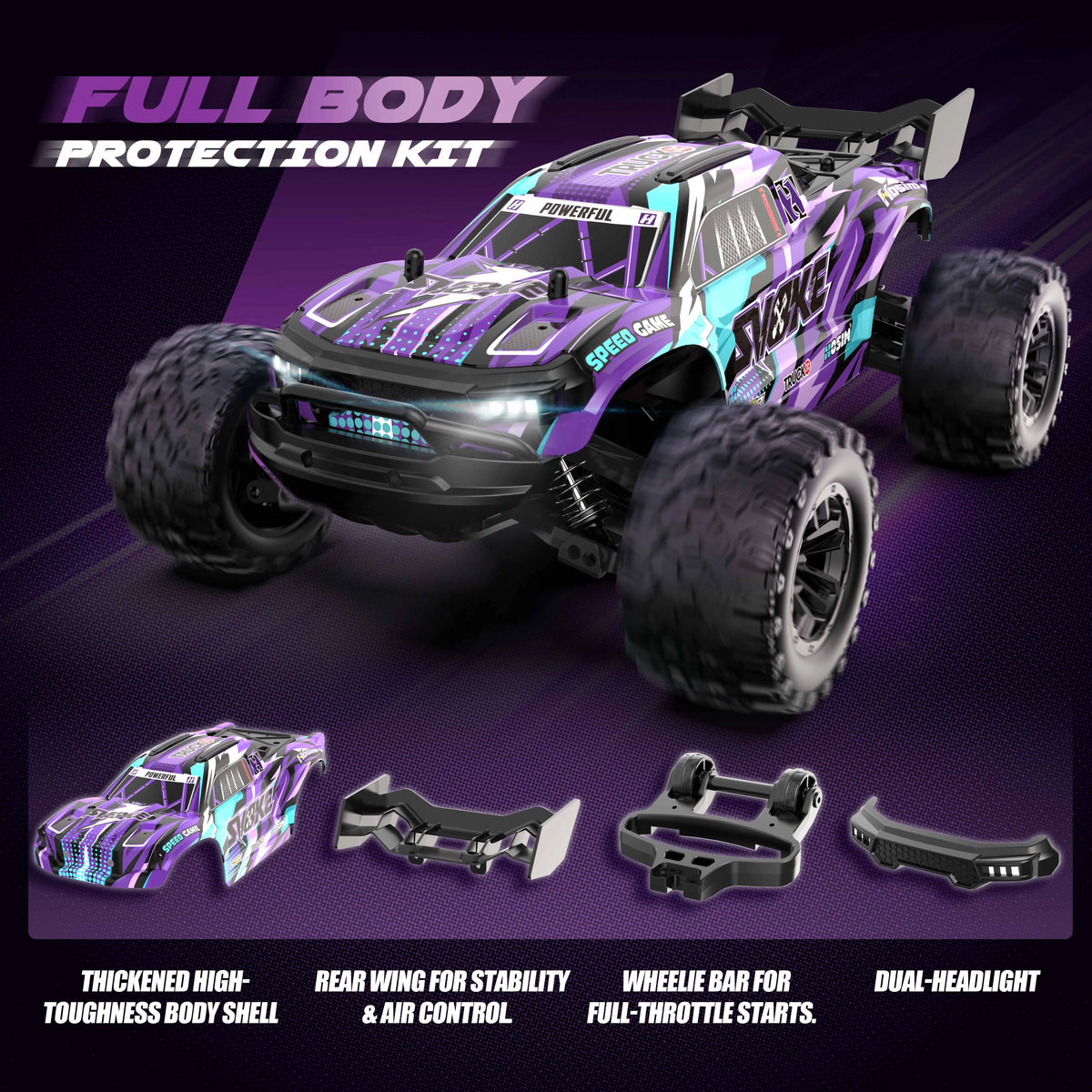 RC-Auto SVOKE S21 1/10 Brushless 4S Ready 43+ MPH 4WD Monstertruck für Erwachsene