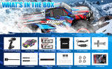 Hosim 1:10 Brushless RC Cars High Speed 68+KM Remote Control Car X-08 4WD Off Road RC Monster Trucks Blue