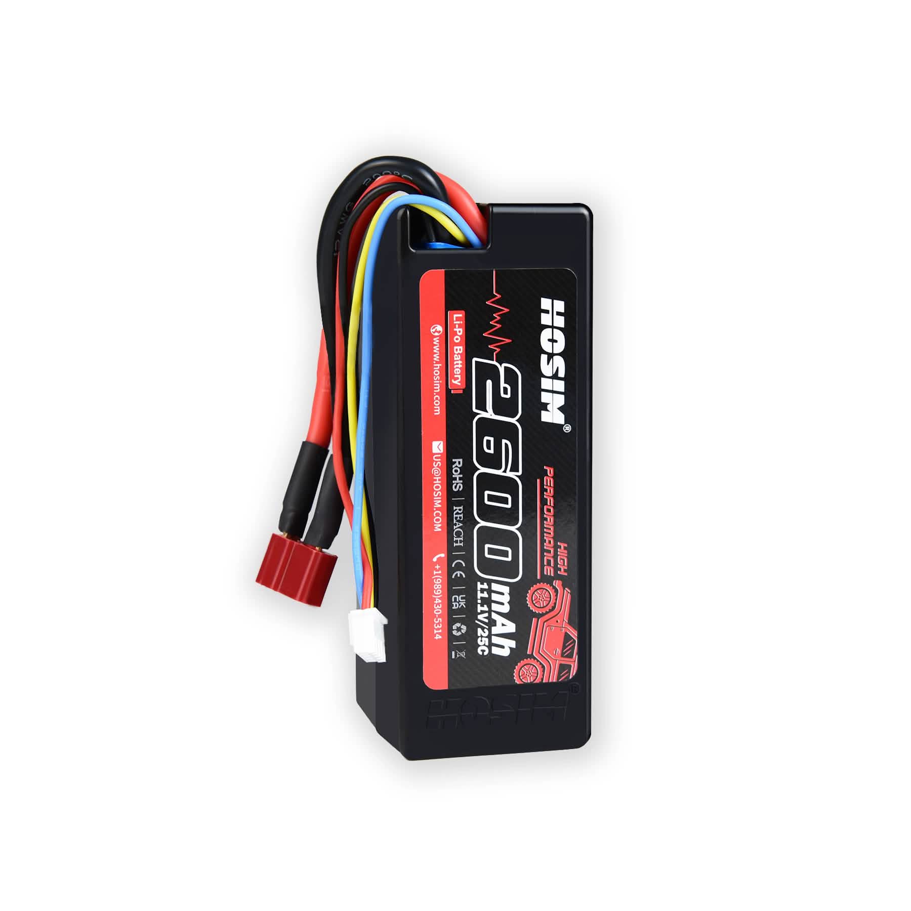 RC Car Battery 2PCS 3S 11.1V 2600mAh Li-po Battery 25C for 1/10 Scale