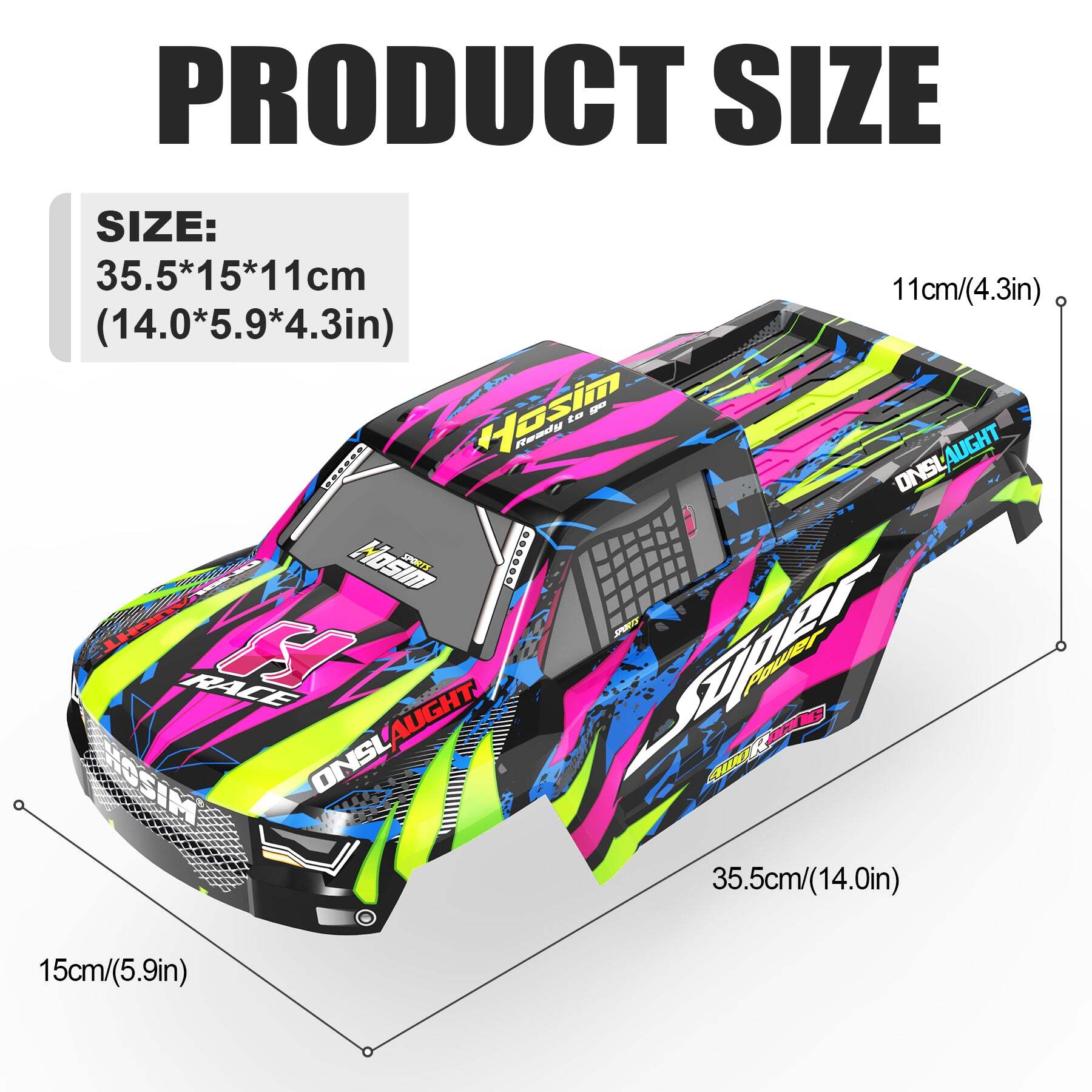 RC Car Body Shell HS-X08-SJ02 1:10 for X07 X08 X07W