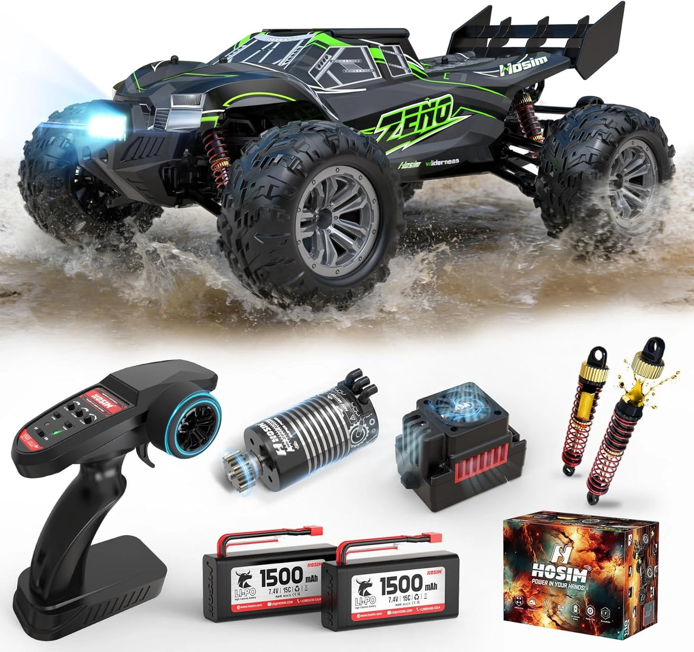 RC Car 1:10 Brushless Fast 60KM/H 4WD All Terrain Off-Road for