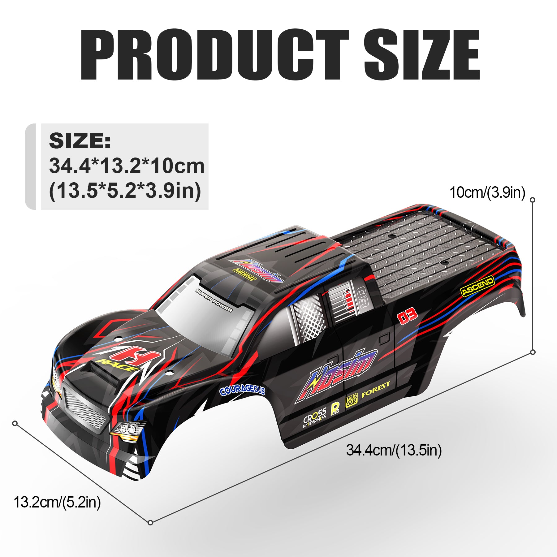 RC Car Body Shell X16-CK01 1:10 For X05 X06 X15 X16