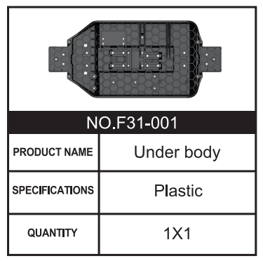 RC Car Underboby 1:8 Scale F31-001 for M33