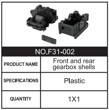 RC Car Front and rear gearbox shells 1:8 Scale F31-002 for M33