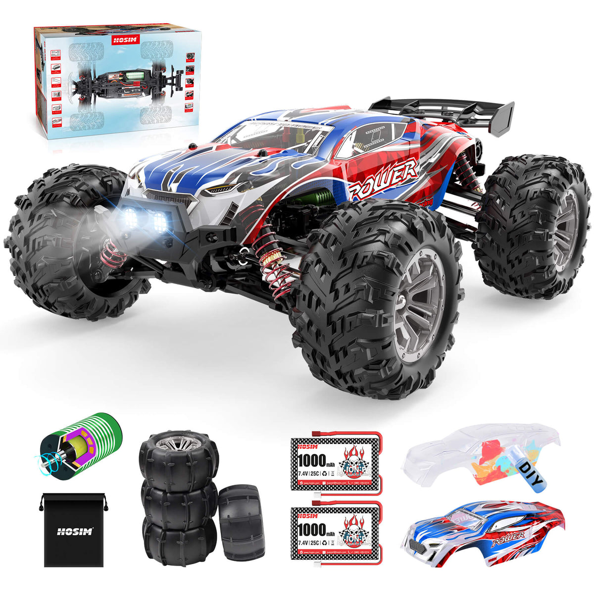 Hosim HP905 1:16 Remote Control Car RC Car Monster Truck 2845 Brushless Motor High Speed RC Racing Car