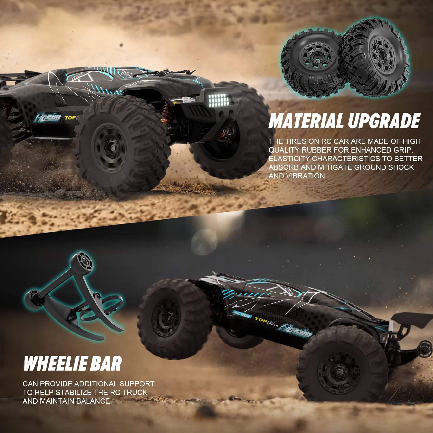 Hosim RC Car 1/10 X07W Brushless 43MPH Speed Hobby Grade 4WD All Terrain