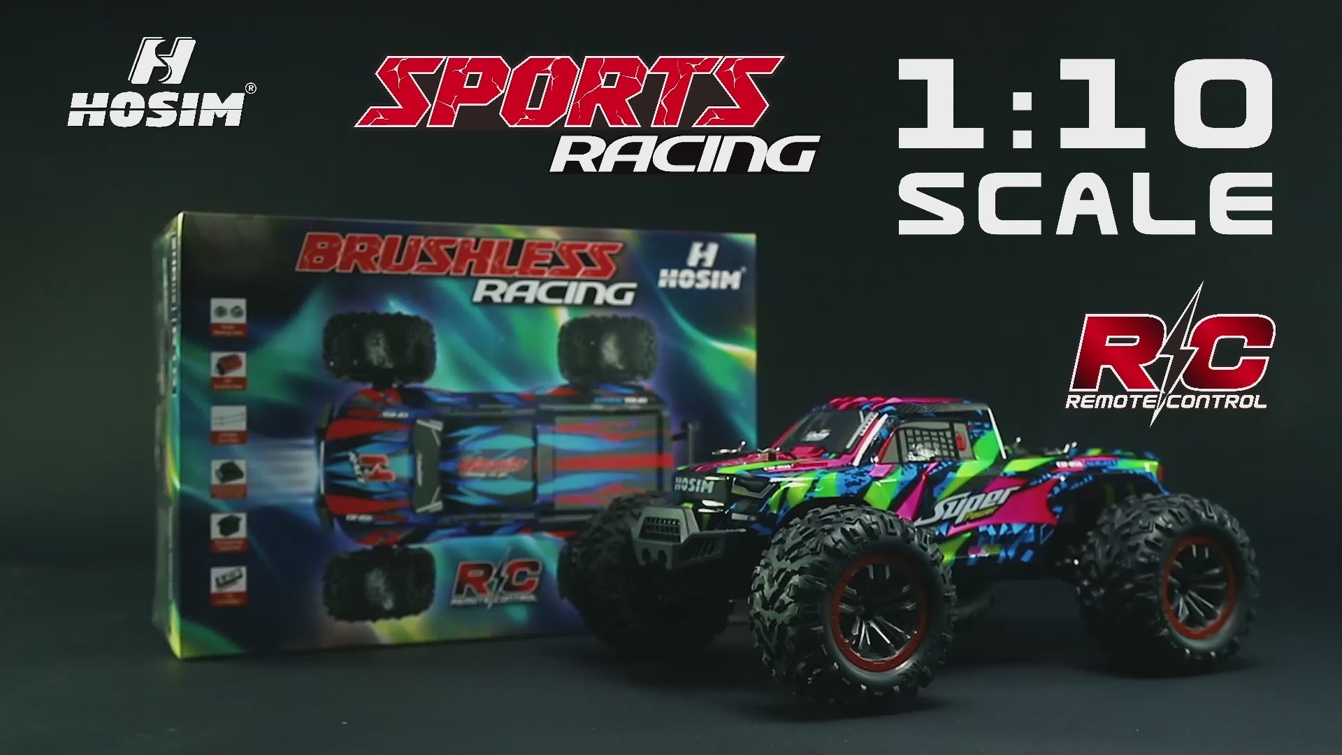 Hosim RC Car 1/10 Brushless SUPER X08  High Speed 43MPH All Terrain 4WD Off Road