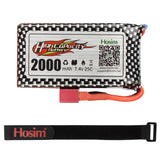 Hosim RC Cars Battery 7.4V 2000mAh Li-Po Battery for 1:10 Scale 9125 9126 HS9125 RC Truck