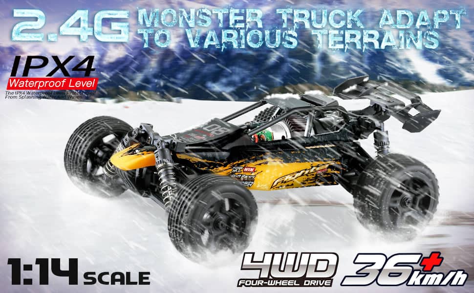 Hosim 1:14 4WD 36km/h Radio Controlled Monster Truck Buggy G171 Yellow