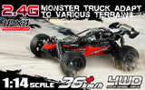 Hosim 1:14 4WD 36km/h Radio Controlled Monster Truck Buggy G171 Red/Yellow