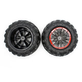 Hosim 2PCS 1:10 RC Car Tires&Wheel Rim Rubber for 9125 9126 RC Monster Truck 25-ZJ02