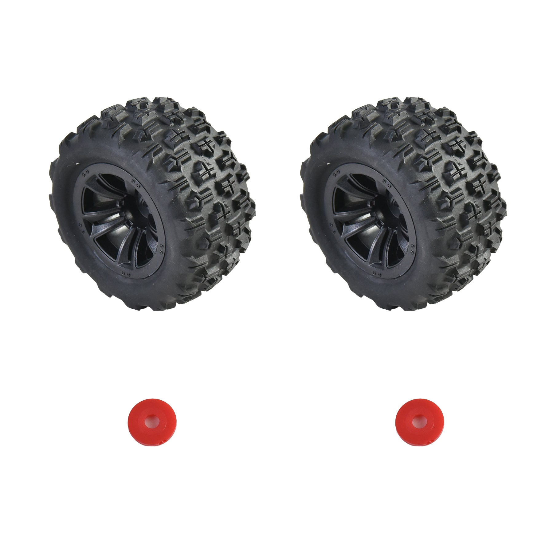 Hosim 2PCS 1:16 RC Car Tires&Wheel Rim Rubber for H07 RC Monster Truck 16300R