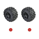 Hosim 2PCS 1:16 RC Car Tires&Wheel Rim Rubber for H07 RC Monster Truck 16300R