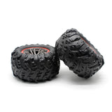 Hosim 2PCS 1:10 RC Car Tires&Wheel Rim Rubber for 9125 9126 RC Monster Truck 25-ZJ02