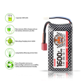 Hosim 2pcs 7.4V 1600mAh Battery+Safety Bag for 9125 9126 HS9125