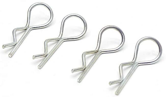 Hosim 100pcs Durable Stainless RC Car Shell Clip Pins, 1.2mm Universal 1/8th 1/10th Scale RC Model Car Truck Buggy Boat Crawler Bend Body Clips