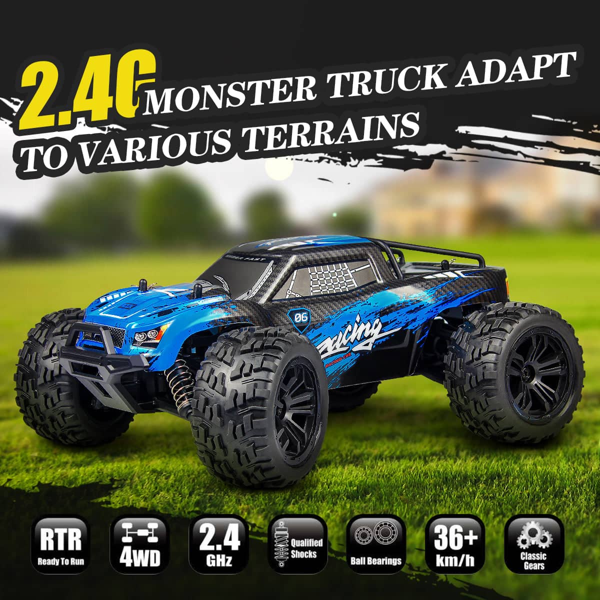 Voiture RC BRUSHLESS Monster Truck STORM AMX 6 1/6 ème RTR