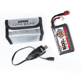 Hosim 7.4V 1600mAh  Li-Po Battery 25-DJ02 & 1 Safety Bag +USB for 9125 9126 HS9125 RC Car