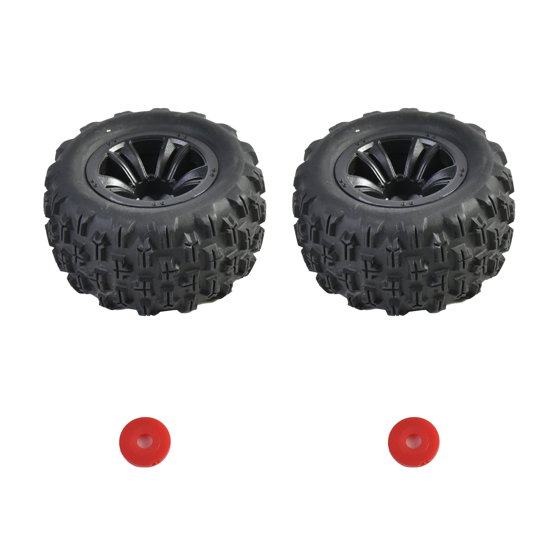 Hosim 2PCS 1:16 RC Car Tires&Wheel Rim Rubber for H07 RC Monster Truck 16300R