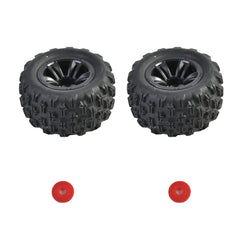 Hosim 2PCS 1:16 RC Car Tires&Wheel Rim Rubber for H07 RC Monster Truck 16300R