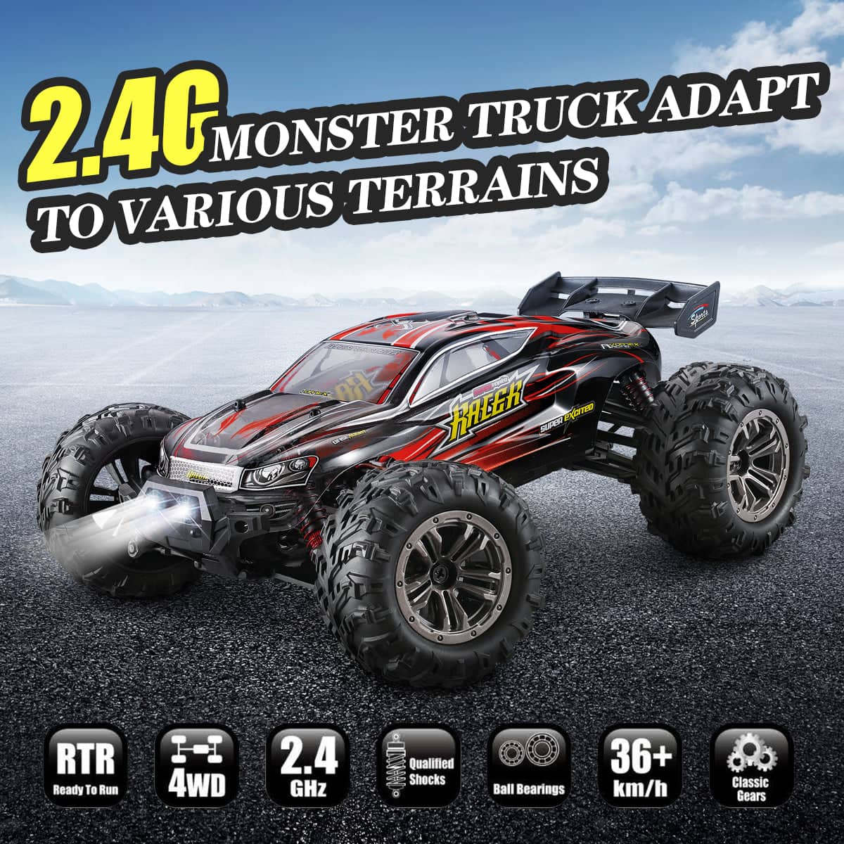 Hosim 1:16 Scale 4WD  High Speed 2.4Ghz Off-Road Monster Truck 9138