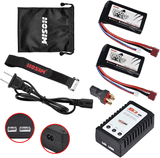 Hosim RC Cars 2pcs 2S 7.4V 20C 2000mAh Battery for 1/12 Scale Remote Control 9155 9156