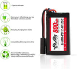 hosim 7.4V 800mAh RC Car Li-Po Battery, 1pcs 2AUSB + Battery Bag,