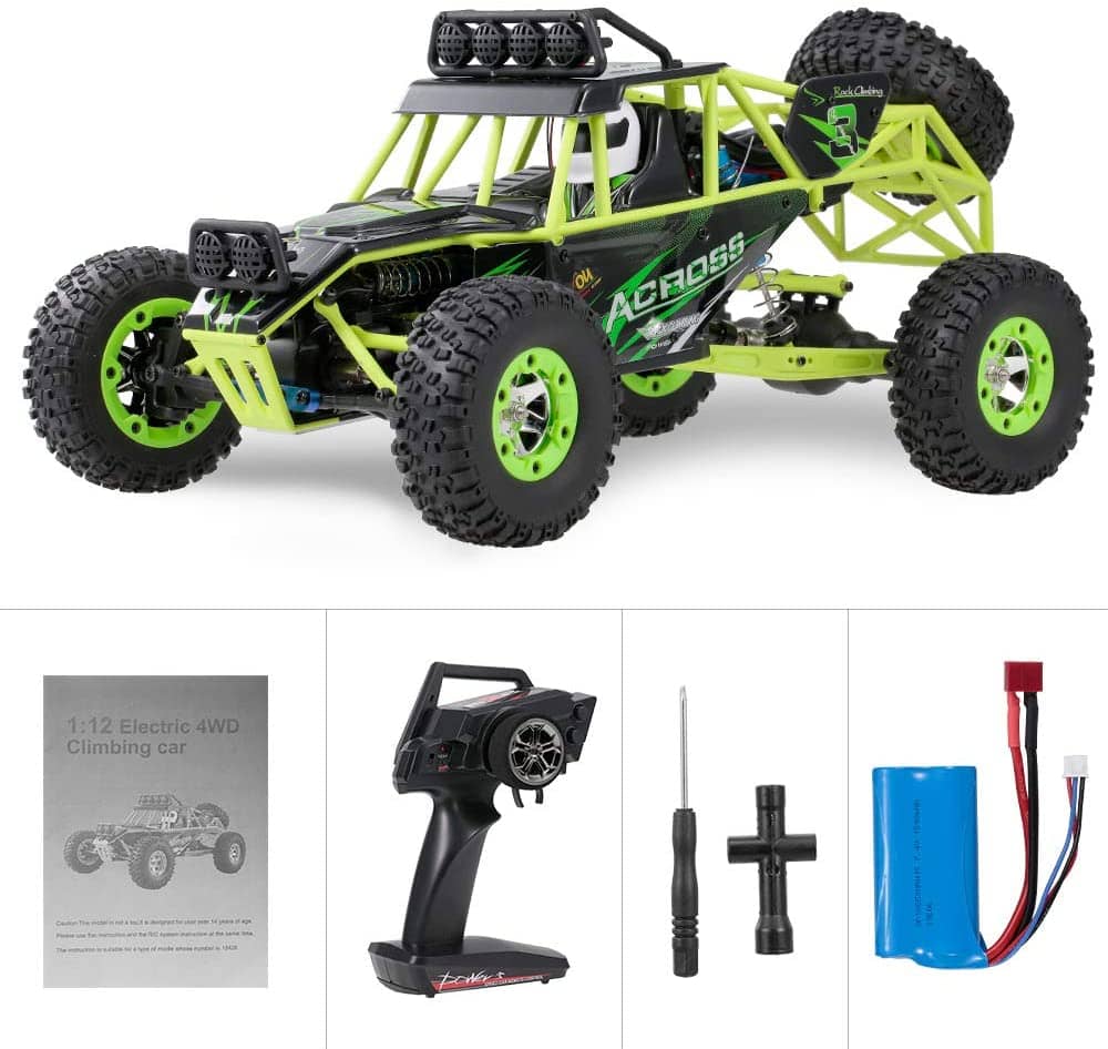 WLtoys 12428 RC Car, 1/12 Scale 4WD 50km/h High Speed RC Rock Crawler, 2.4Ghz Remote Control Off Road Truck