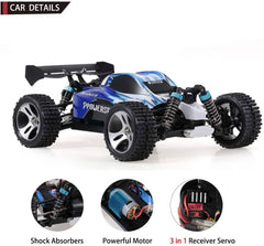 WLtoys A959 RC Car 1:18 Scale 2.4Ghz Remote Control Vehicle Off Road Trucks, 4WD 45KM/H High Speed Racing Buggy Car RTR for Kids