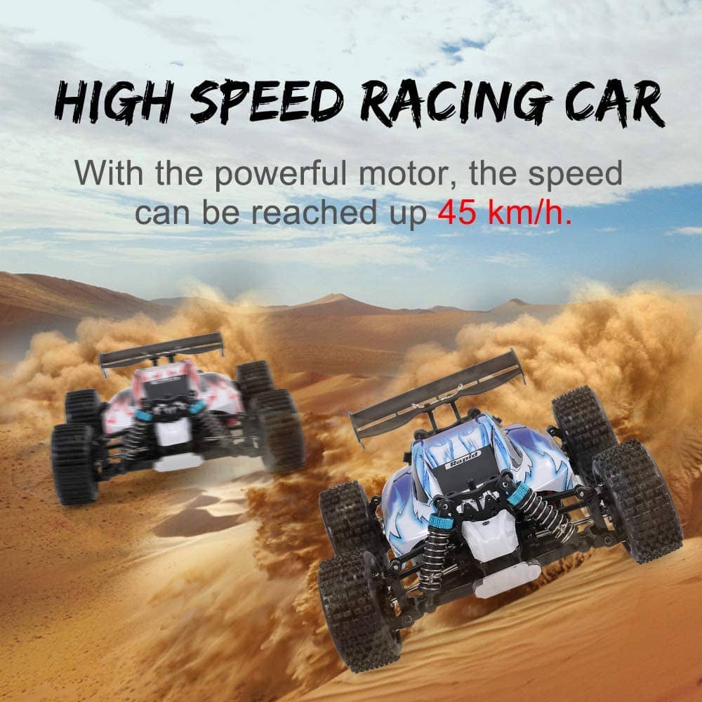 WLtoys A959 RC Car 1:18 Scale 2.4Ghz Remote Control Vehicle Off Road Trucks, 4WD 45KM/H High Speed Racing Buggy Car RTR for Kids