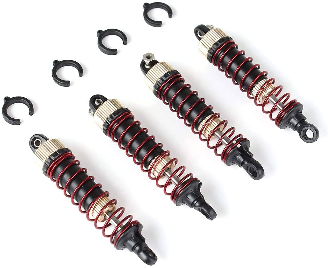 GDOOL 4 PCS Aluminum Alloy Shock Absorber Assembled Metal Oil Filled Shocks  9125 Upgrade Parts 25-ZJ03 LG-ZJ03 920-ZJ03 for 1:10 9125 9155 9156 RC