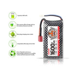 Hosim 7.4V 1600mAh 25C Rechargeable Li-Po Battery 25-DJ02 Pack+USB For 1:10 9125 9126 HS9125 RC Car