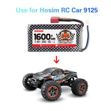 Hosim 7.4V 1600mAh 25C Rechargeable Li-Po Battery 25-DJ02 Pack+USB For 1:10 9125 9126 HS9125 RC Car