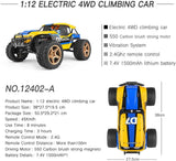 Wltoys RC Car 12402-A D7 1/12 RC Car 550 Motor 4WD 45KmH Desert Buggy Car Rock Racing Crawler Truck