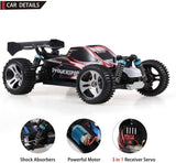 WLtoys A959 RC Car 1:18 Scale 2.4Ghz Remote Control Vehicle Off Road Trucks, 4WD 45KM/H High Speed Racing Buggy Car RTR for Kids