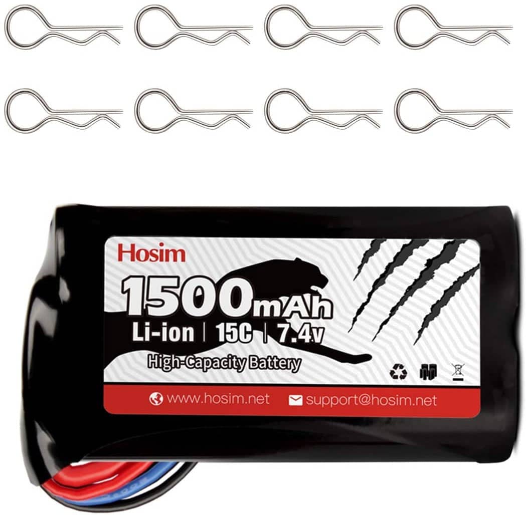Hosim 7.4V 1500mAh 15C Lithium-ion Battery Pack for 9135 9138 9155 915