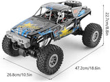Wltoys RC Car 104310 1:10 Scale Large Off-Road Remote Control Car 2.4G Electric 4WD Double Bridge Climbing RC Buggy Monster Car