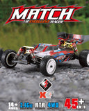 Wltoys 104001 1/10 RC Car with 2 Battery 2 Charger 45 Km/h High Speed 4WD RC Buggy Cars, 2.4GHz Off-Road RC Truck