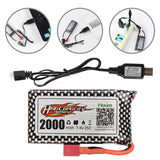 Hosim 7.4V 2000mAh Li-Po Battery+USB For 9125 9126 HS9125 RC Car Truck