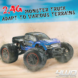 Hosim 1:12 Scale RC Car Monster Truck Oil Shock 2 Dual Batteries Conector  9155 Blue